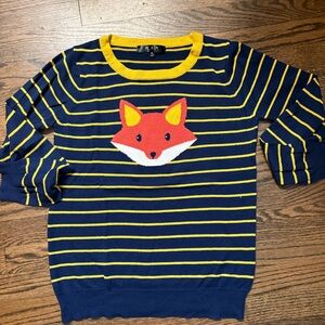 EUC ModCloth Fox Striped Sweater by Mak size XL